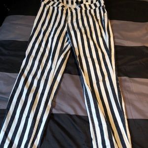 Navy and white strip H&M jeans